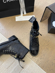 ALPHABET MARTIN BOOTS IN BLACK LAMBSKIN