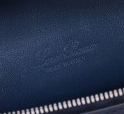 EXTRA POCKET L19 IN SPACE BLUE OSTRICH LEATHER