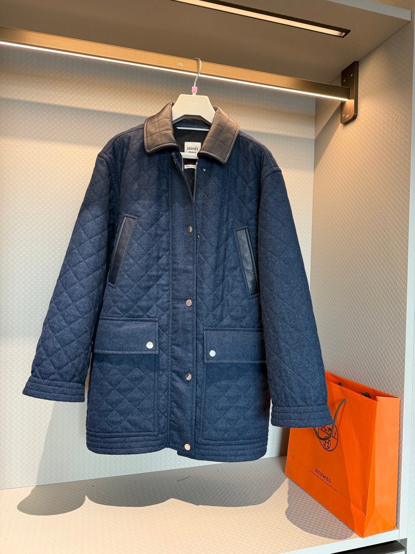 HERMES 25S QUILTED COTTON JACKET 376