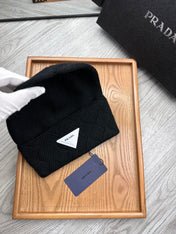 BEANIE HAT IN BLACK WOOL AND RABBIT FUR 342038