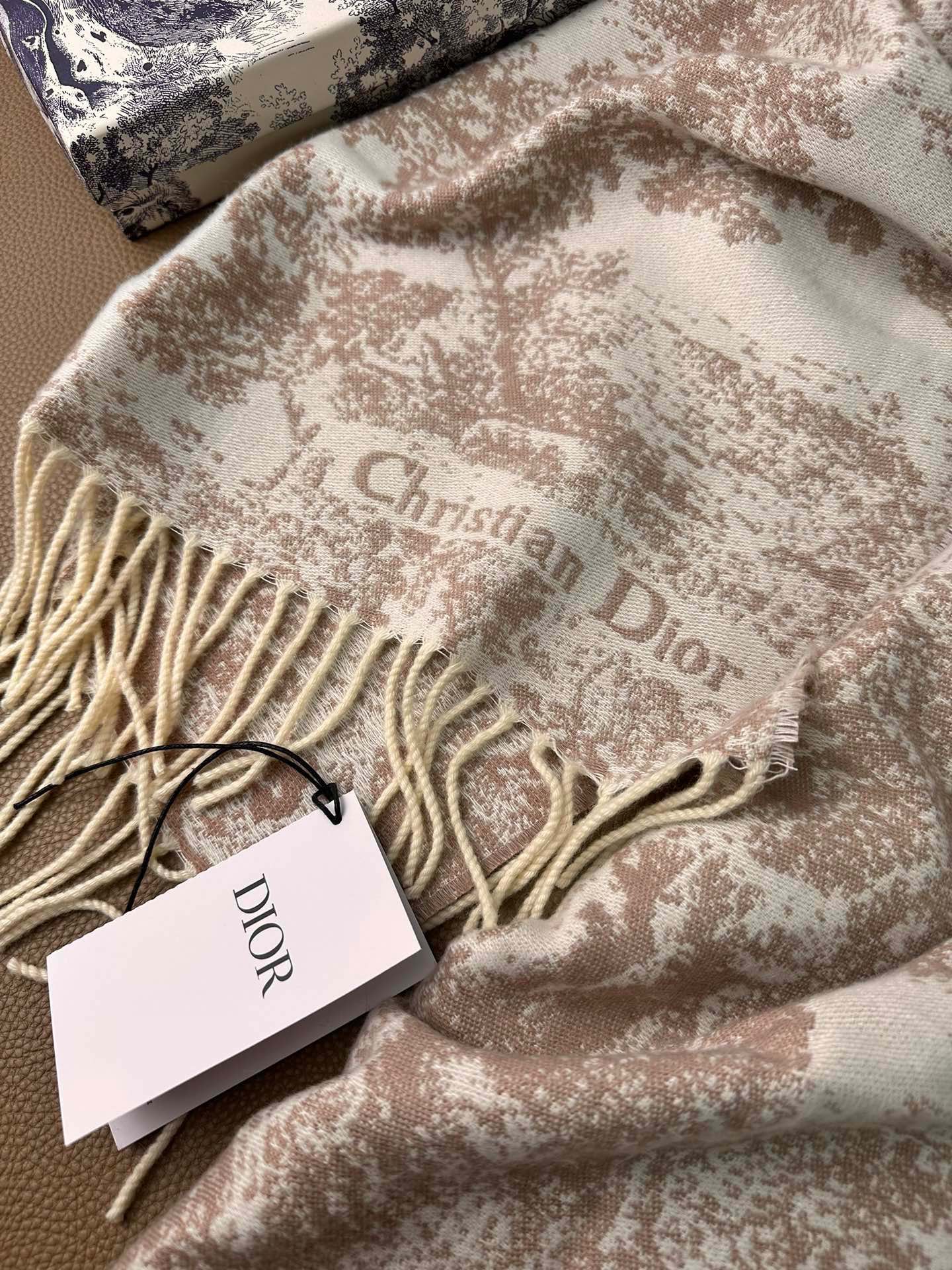DIOR 26S SCARF 190 IN CASHMERE AND WOOL 429094