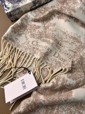 DIOR 26S SCARF 190 IN CASHMERE AND WOOL 429094