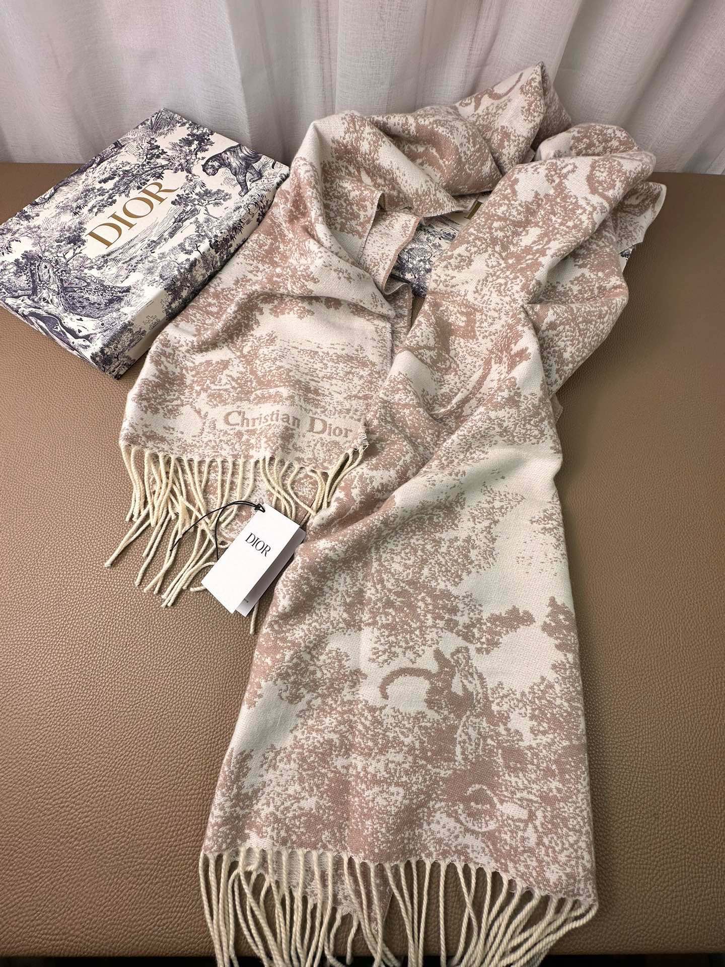 DIOR 26S SCARF 190 IN CASHMERE AND WOOL 429094