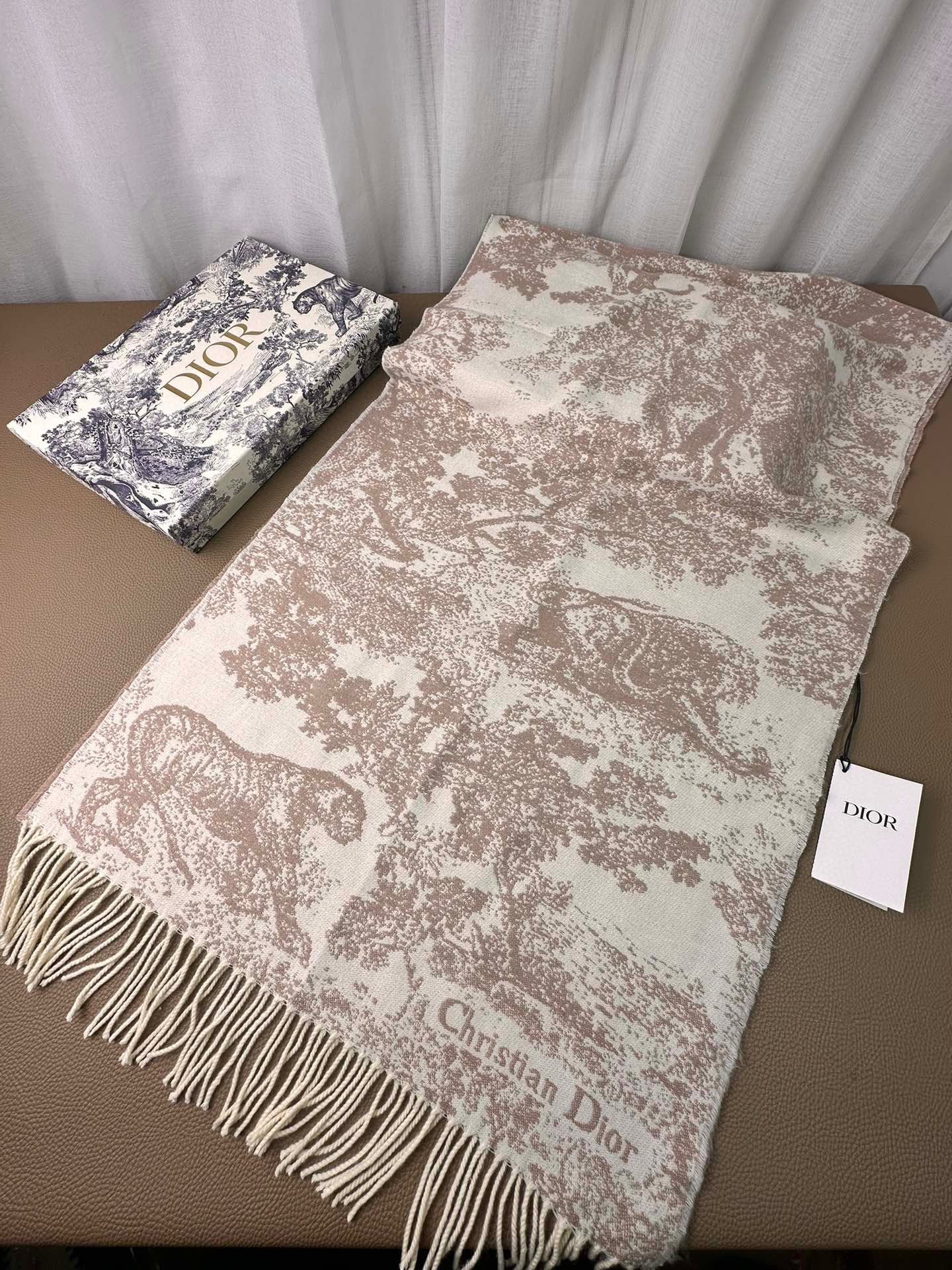 DIOR 26S SCARF 190 IN CASHMERE AND WOOL 429094