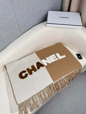 SCARF 200 CM IN CIDER BROWN MIX WHITE CASHMERE AND WOOL 399796