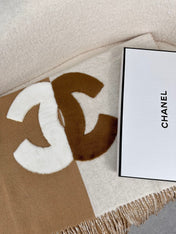 SCARF 200 CM IN CIDER BROWN MIX WHITE CASHMERE AND WOOL 399796