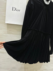 DIOR 25S LONG-SLEEVED VELVET DRESS STYLE 266