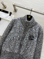 CHANEL 25S HERRINGBONE KNIT JACKET 270