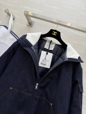 MONCLER 25S COTTON DENIM HOODED JACKET 345