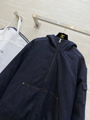 MONCLER 25S COTTON DENIM HOODED JACKET 345