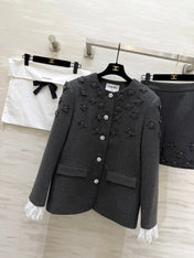 CHANEL 26S WOOL JACKET AND SKIRT SET 870