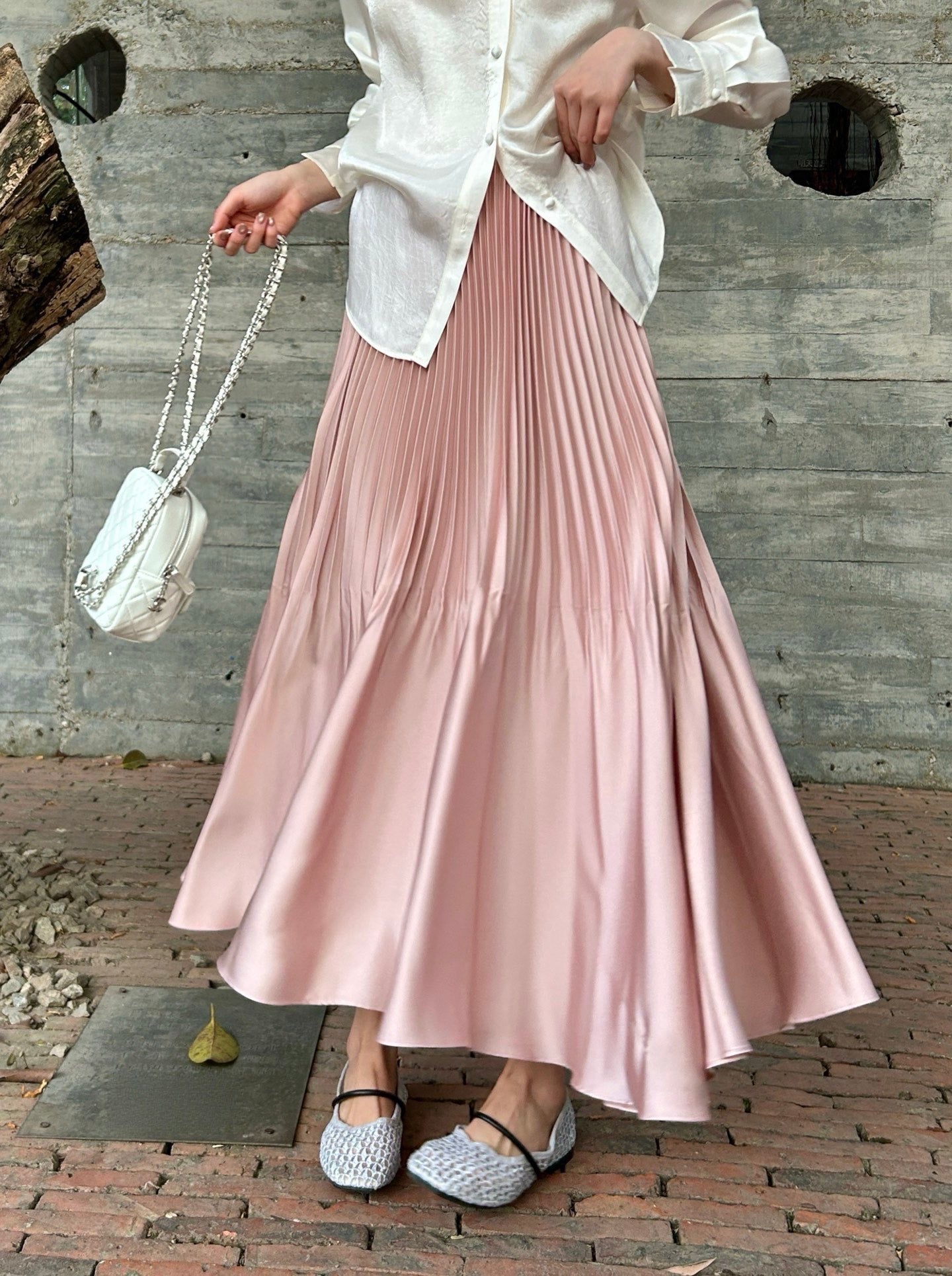YSL 26S PLEATED MIDI SKIRT 269