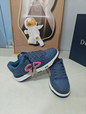 DIOR 26S LOW-TOP SNEAKER IN DARK BLUE CALFSKIN