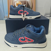 DIOR 26S LOW-TOP SNEAKER IN DARK BLUE CALFSKIN