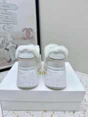 CHLOÉ 26S WEDGE SOLE SNEAKERS IN WHITE CALFSKIN