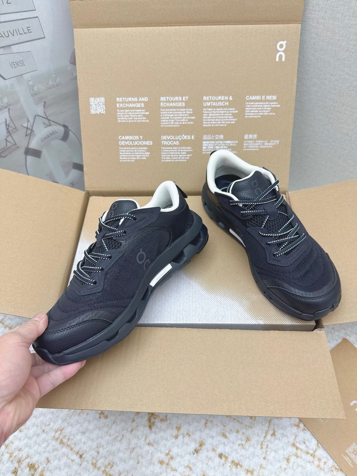 LOEWE 26S ON CLOUDTILT SHOES IN BLACK FABRIC