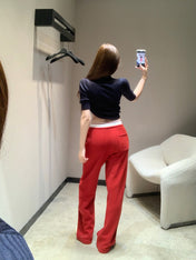 HERMES 25S FLEECE-LINED WIDE-LEG PANTS 441