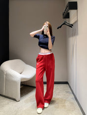HERMES 25S FLEECE-LINED WIDE-LEG PANTS 441