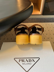PRADA 26S SANDALS 55MM IN BROWN SUEDE