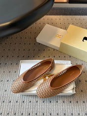 THE ROW 26S BALLET FLATS IN BROWN MESH