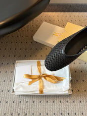 THE ROW 26S BALLET FLATS IN BLACK MESH