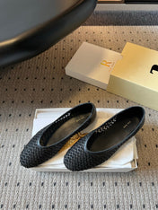 THE ROW 26S BALLET FLATS IN BLACK MESH