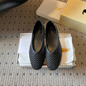 THE ROW 26S BALLET FLATS IN BLACK MESH