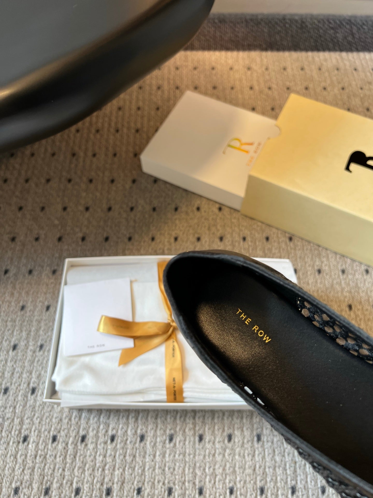 THE ROW 26S BALLET FLATS IN BLACK MESH
