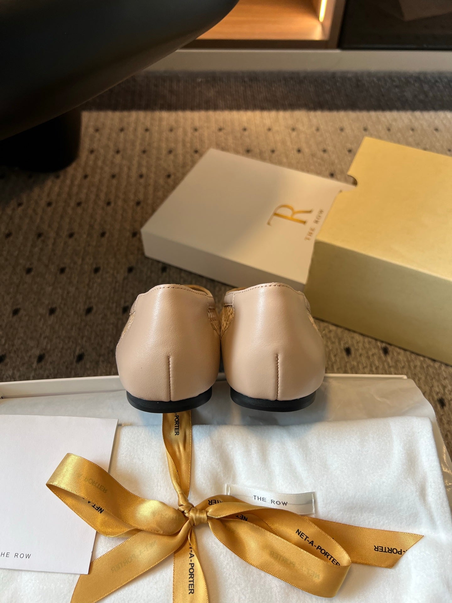 THE ROW 26S BALLET FLATS IN NUDE BEIGE MESH