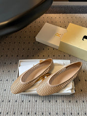 THE ROW 26S BALLET FLATS IN NUDE BEIGE MESH