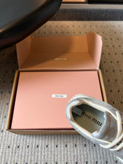 MIUMIU 26S SNEAKERS IN GREY SUEDE