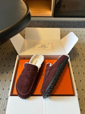 HM 26S DESTIN MULES IN DARK RED SUEDE