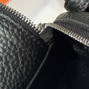 HERMES 25S MINI LINDY 19 IN BLACK CALFSKIN SILVER HARDWARE