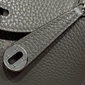 HERMES 25S MINI LINDY 19 IN CLOUD GRAY CALFSKIN SILVER HARDWARE