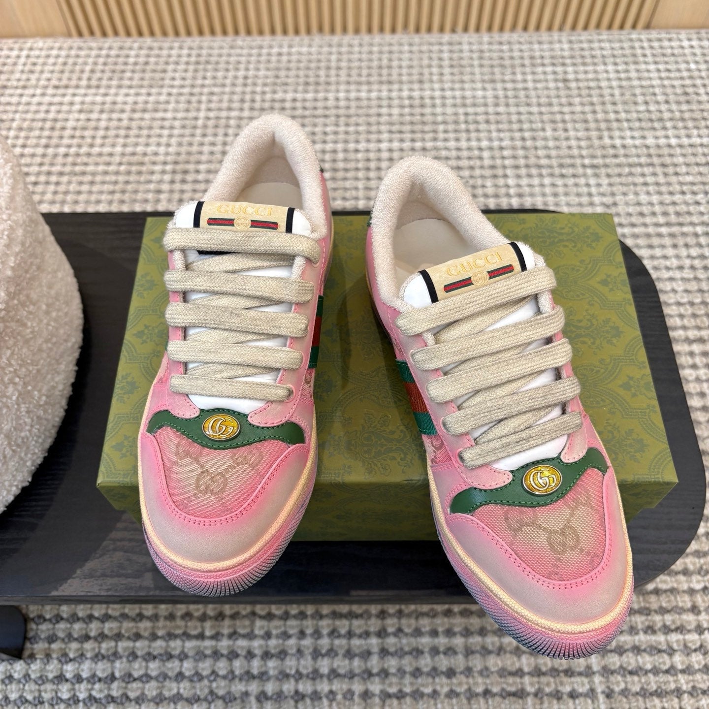 GUCCI 26S SNEAKERS IN PINK GRADIENT CANVAS