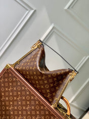 LUCKY TRUNK 38 IN BROWN MONOGRAM CANVAS GOLD HARDWARE
