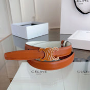 CELINE 26S REVERSIBLE BELT 25 MM IN BROWN AND WHITE CALFSKIN 669841