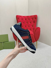 GG WOMEN'S SCREENER TRAINER DENIM CALFSKIN
