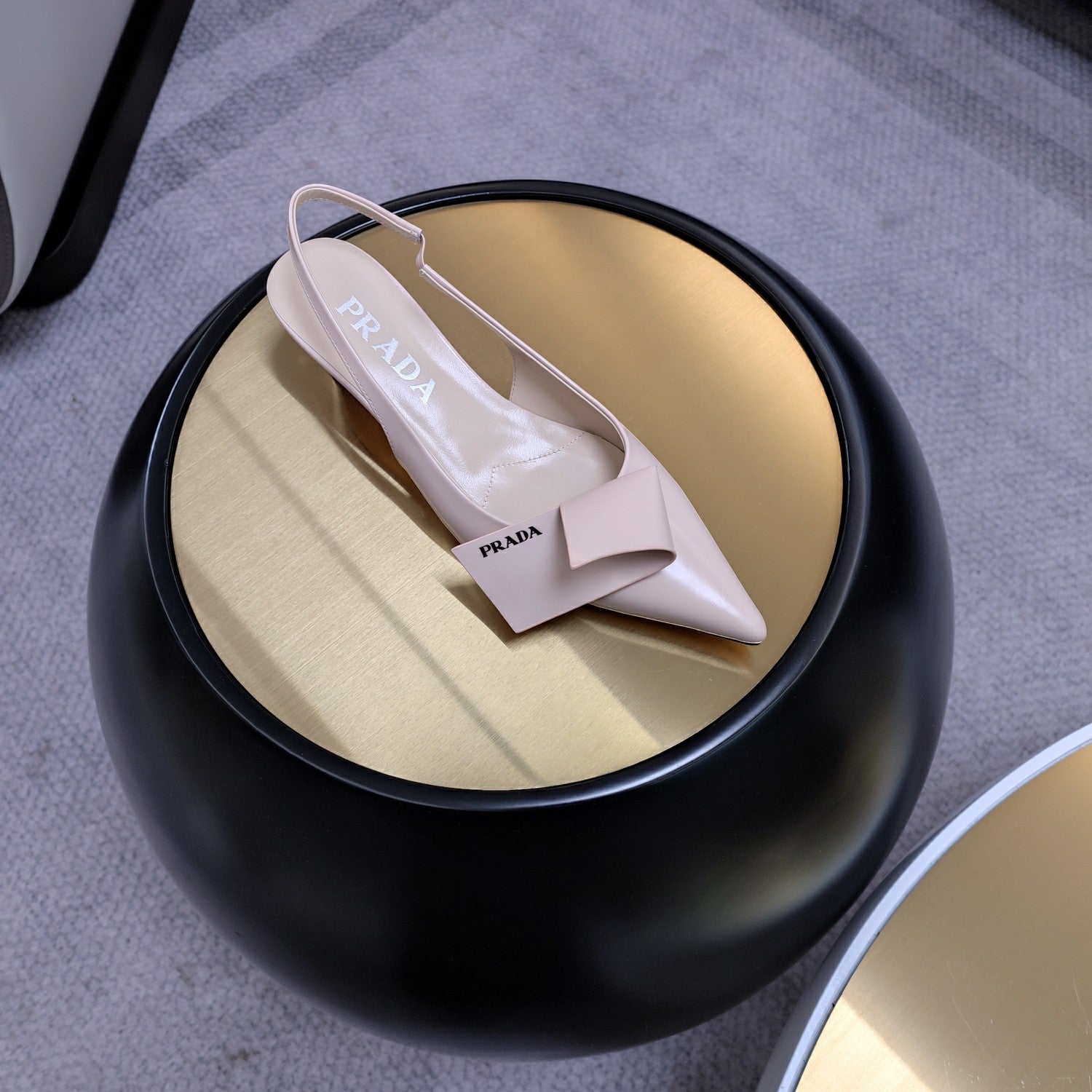 PRADA 26S SLINGBACK PUMPS 45MM IN NUDE BEIGE SMOOTH CALFSKIN