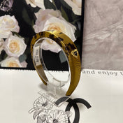 SILK THICK HEADBAND DIJON YELLOW FLOWER PRINT 239959