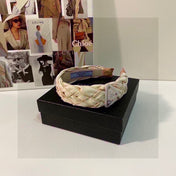 BEIGE FABRIC BRAIDED HAIRBAND 344763