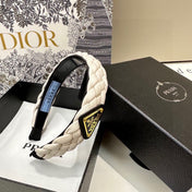 BRAIDED HAIRBAND IN WHITE SOFT LAMBSKIN 432845