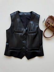 MIUMIU LEATHER VEST STYLE 728