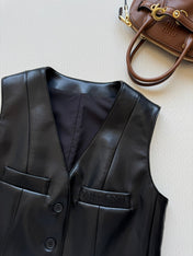MIUMIU LEATHER VEST STYLE 728