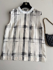 CHANEL 26S SLEEVELESS SILK TOP STYLE 1210