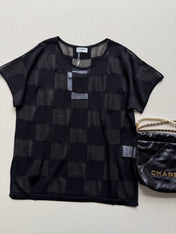 CHANEL 26S PLAID SHORT-SLEEVE SHIRT STYLE 1160