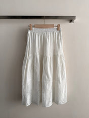 MIUMIU 26S LACE TRIM MIDI SKIRT 1225