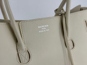 BEL AIR CARRY ALL BAG 29 IN WHITE NAPPA LAMBSKIN SILVER HARDWARE