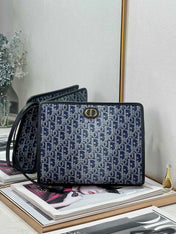 BOOK TOTE 26 IN BLUE MONOGRAM OBLIQUE JACQUARD