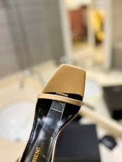 SL OPYUM SANDALS 105 CAMEL AND BLACK CALFSKIN